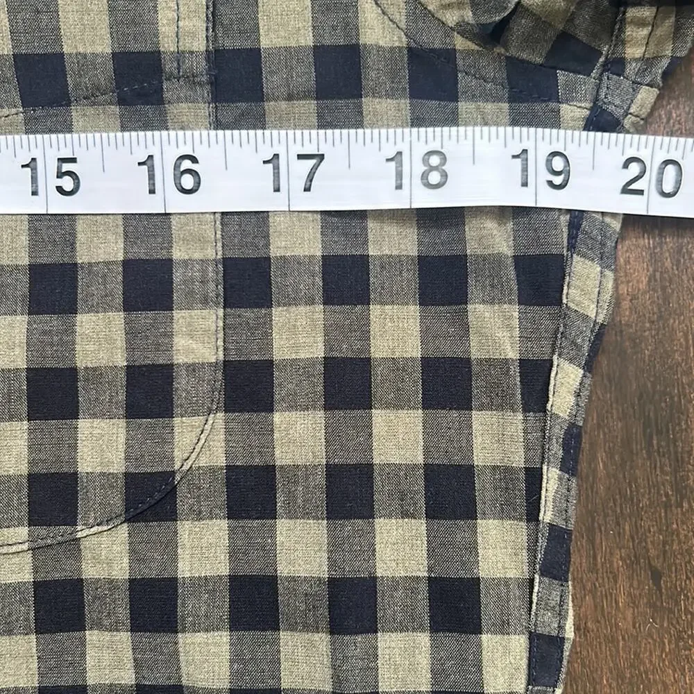 J Crew Slim Fit Stretch Secret Watch Button Down Shirt Navy Olive Plaid Small